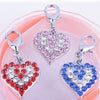 Pet Jewelry Pendent Collar Charms Pet Supplies Personalized DIY Heart Shaped Dog Tag Rhinestones